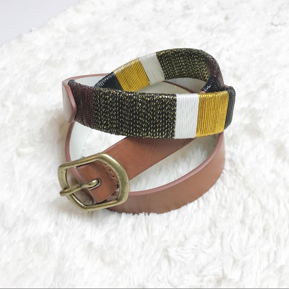 LODIS Brown Leather Cord Detail Belt - Picture 2 of 6